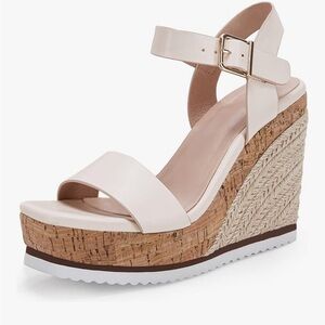 Chic Cream Wedge Sandals